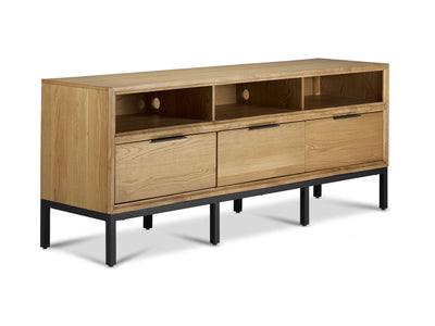 Feeling Connected - Newport 70" TV Stand - Oak and Black