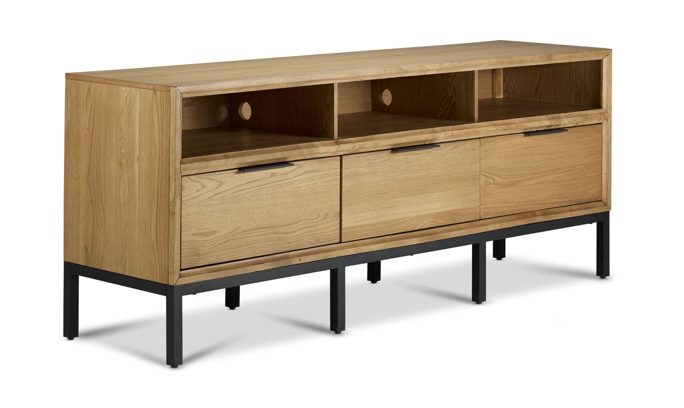 Newport 70" TV Stand - Oak and Black