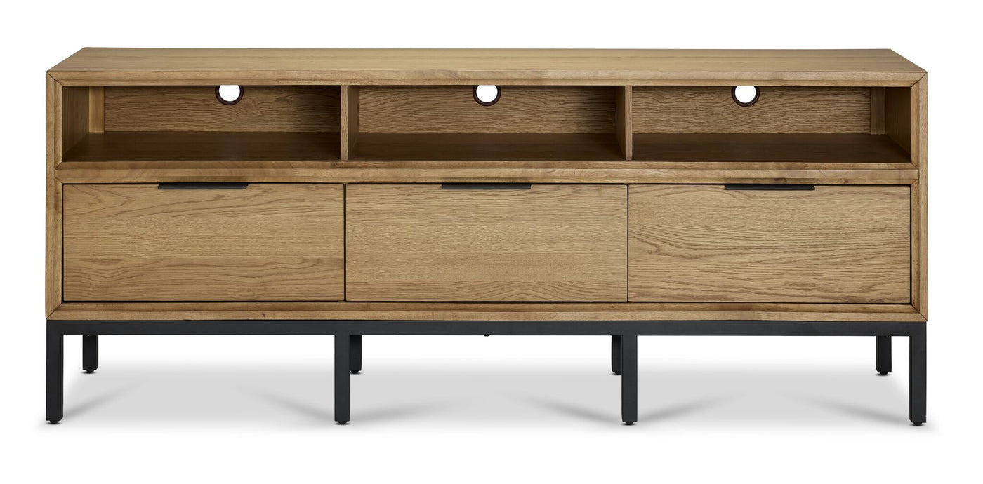 Newport 70" TV Stand - Oak and Black