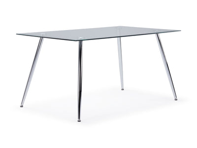 Novella Dining Table - Glass, Chrome