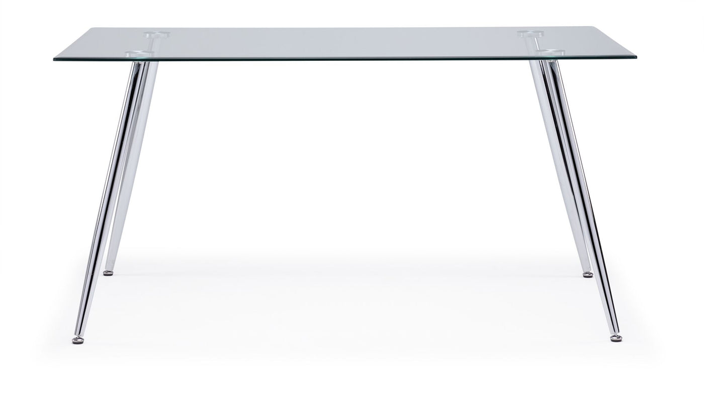 Novella Dining Table - Glass, Chrome