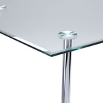 Novella Dining Table - Glass, Chrome