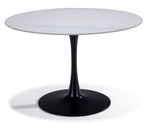 Nyla 5-Piece Sintered Stone Round Dining Set - White, Black, Grey