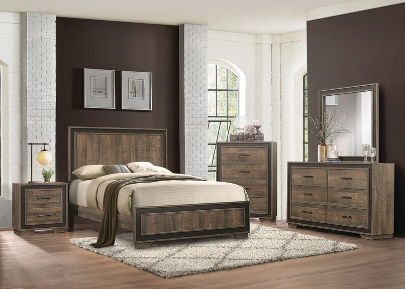 Orlando 3-Piece Queen Bed - Weathered Brown