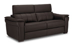 Orlando-Ray Leather Sofa and Chair Set - Chocolate