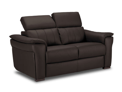 Orlando-Ray Leather Loveseat - Chocolate
