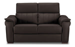 Orlando-Ray Leather Loveseat - Chocolate
