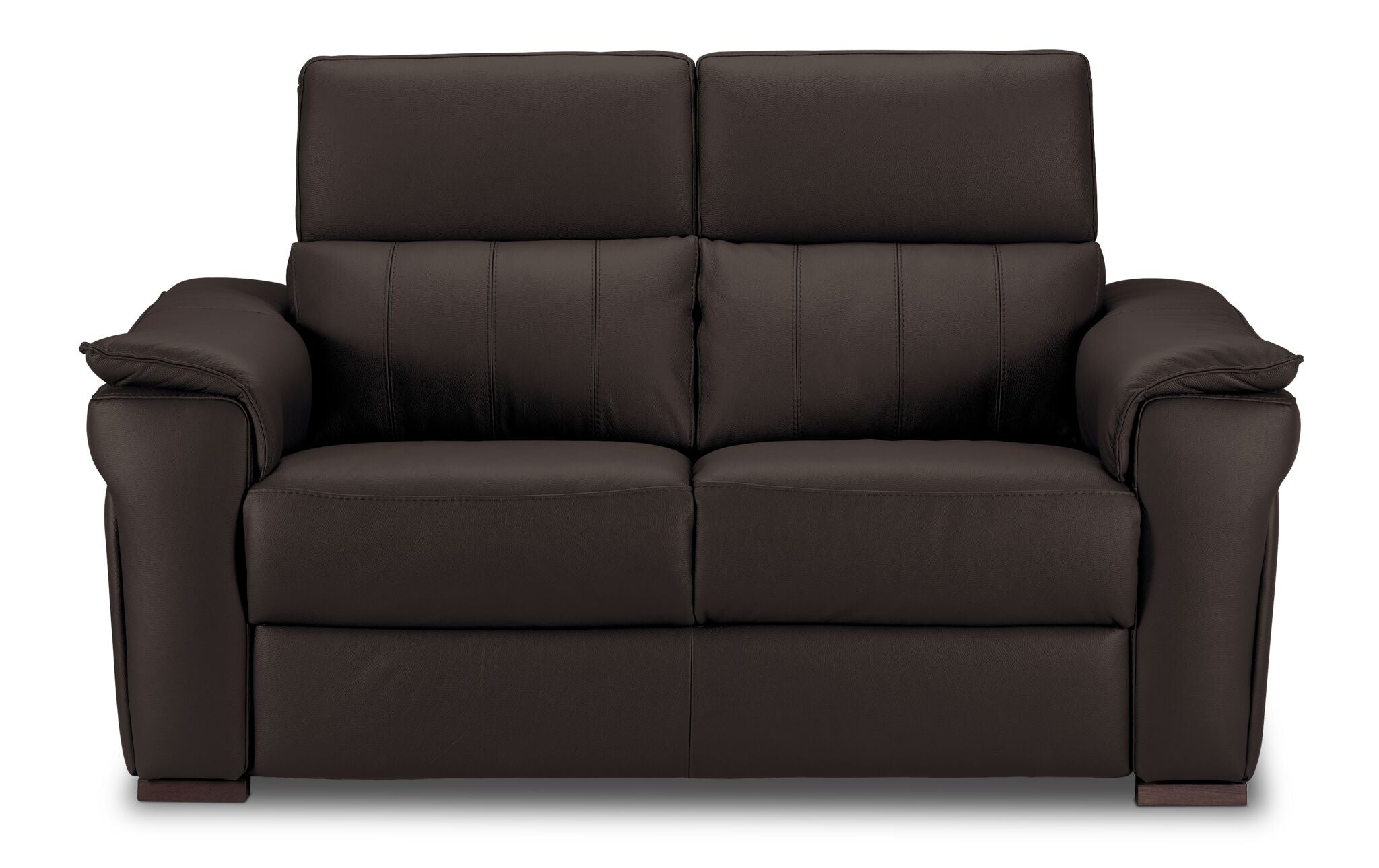 Orlando-Ray Leather Loveseat - Chocolate
