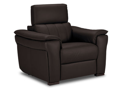 Orlando-Ray Leather Chair - Chocolate