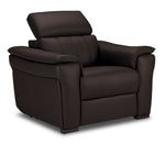 Orlando-Ray Leather Chair - Chocolate