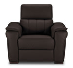 Orlando-Ray Leather Chair - Chocolate