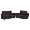 Orlando-Ray Leather Sofa and Loveseat Set - Chocolate