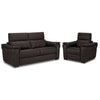 Orlando-Ray Leather Sofa and Chair Set - Chocolate