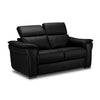 Orlando-Ray Leather Loveseat - Black