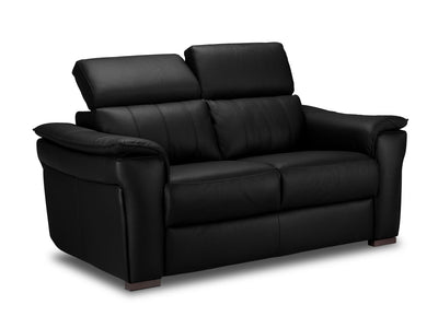 Orlando-Ray Leather Loveseat - Black