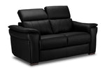 Orlando-Ray Leather Sofa and Loveseat Set - Black