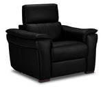 Orlando-Ray Leather Chair - Black