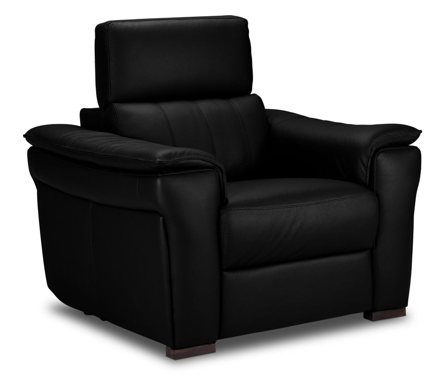 Orlando-Ray Leather Chair - Black