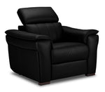 Orlando-Ray Leather Chair - Black