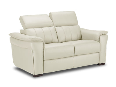 Orlando-Ray Leather Loveseat - White