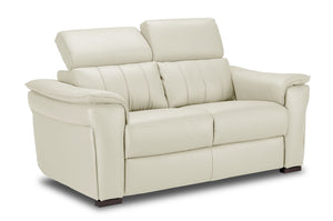 Orlando-Ray Leather Loveseat - White