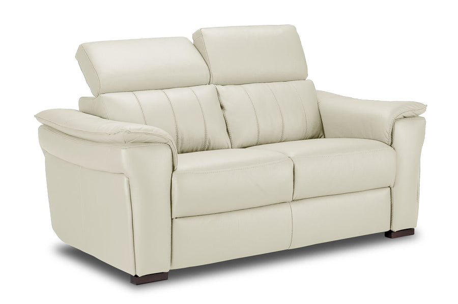 Orlando-Ray Leather Loveseat - White