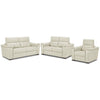 Orlando-Ray Leather Sofa, Loveseat and Chair Set - White