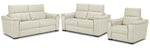 Orlando-Ray Leather Sofa, Loveseat and Chair Set - White