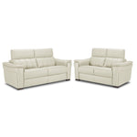 Orlando-Ray Leather Sofa and Loveseat Set - White