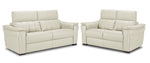 Orlando-Ray Leather Sofa and Loveseat Set - White