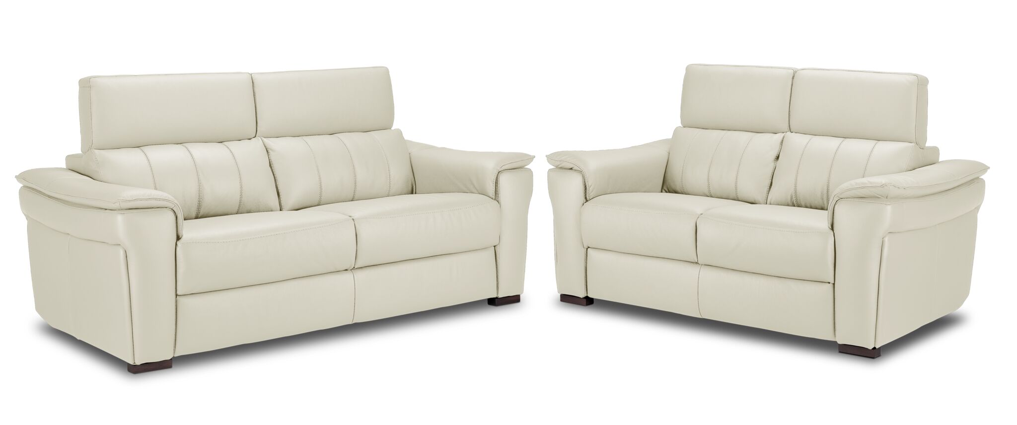Orlando-Ray Leather Sofa and Loveseat Set - White