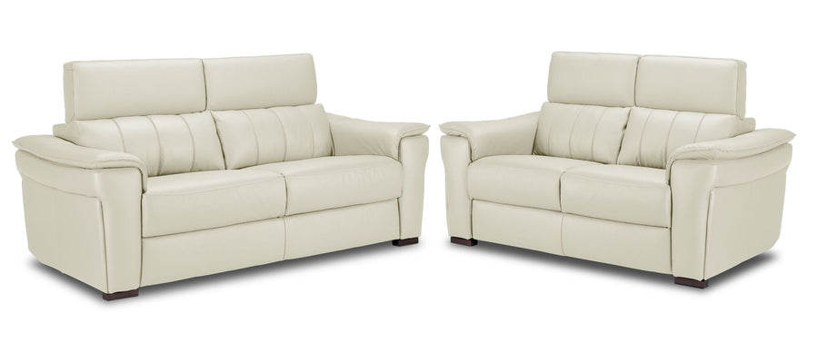 Orlando-Ray Leather Sofa and Loveseat Set - White