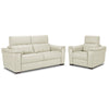 Orlando-Ray Leather Sofa and Chair Set - White