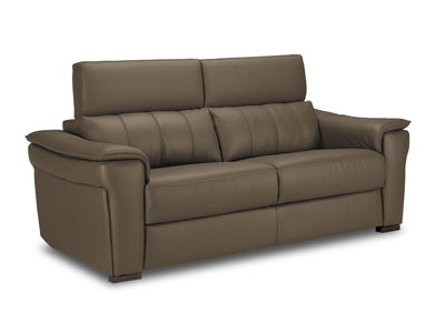 Orlando-Ray Leather Sofa - Taupe