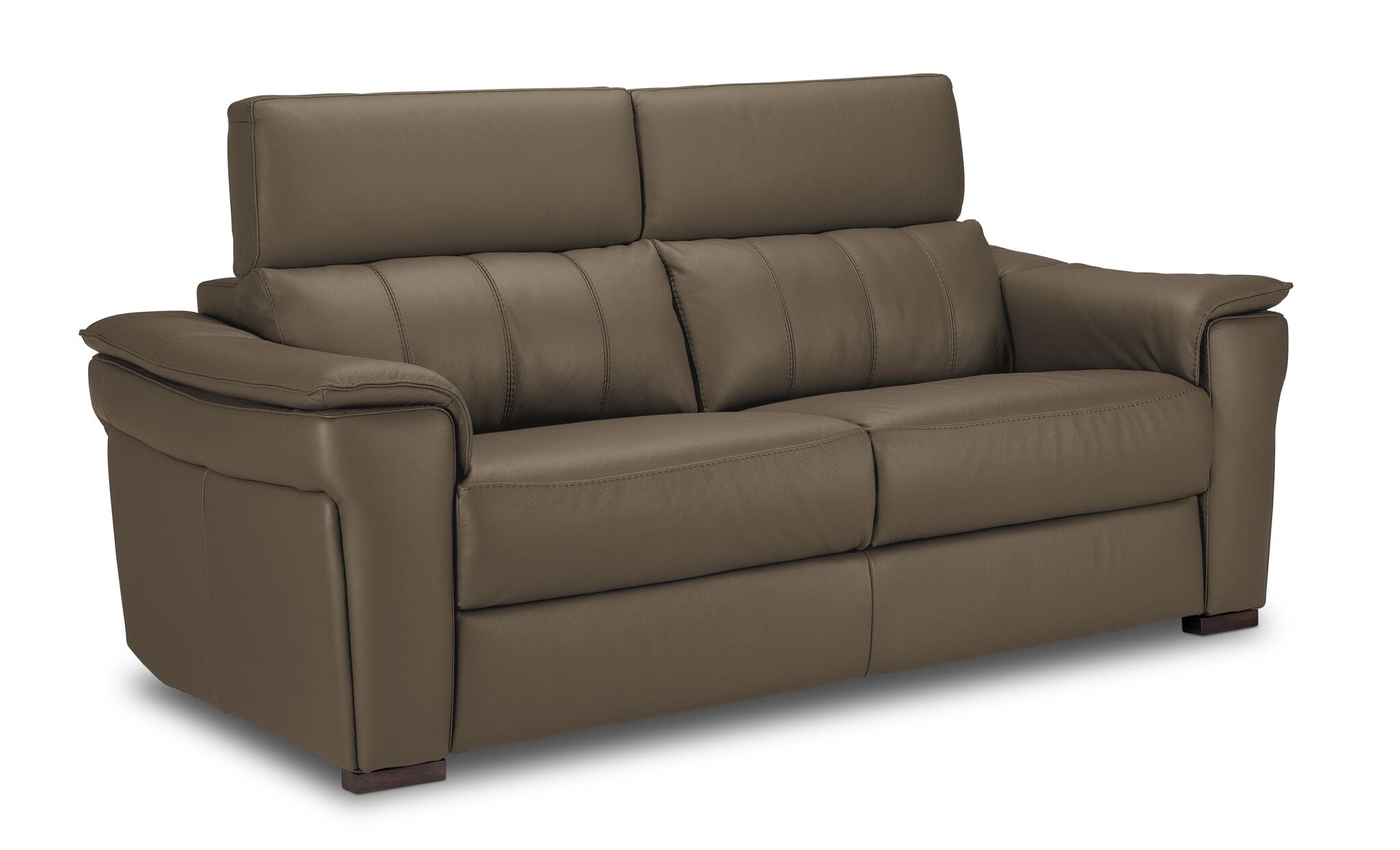 Orlando-Ray Leather Sofa, Loveseat and Chair Set - Taupe