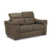 Orlando-Ray Leather Loveseat - Taupe