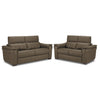 Orlando-Ray Leather Sofa and Loveseat Set - Taupe