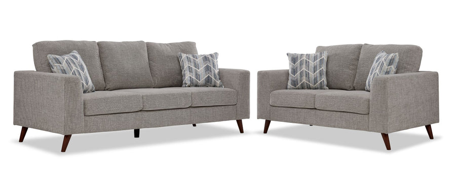 Orleans Sofa and Loveseat Set - Grey