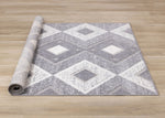 Diamond Mist 5'3" x 7'7" Diamond Pattern Area Rug - Grey, White