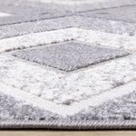 Diamond Mist 6'7" x 9'6" Diamond Pattern Area Rug - Grey, White
