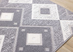 Diamond Mist 6'7" x 9'6" Diamond Pattern Area Rug - Grey, White