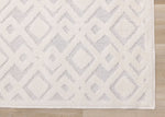Arctic Echo 6'7" x 9'6" Diamond Area Rug - White
