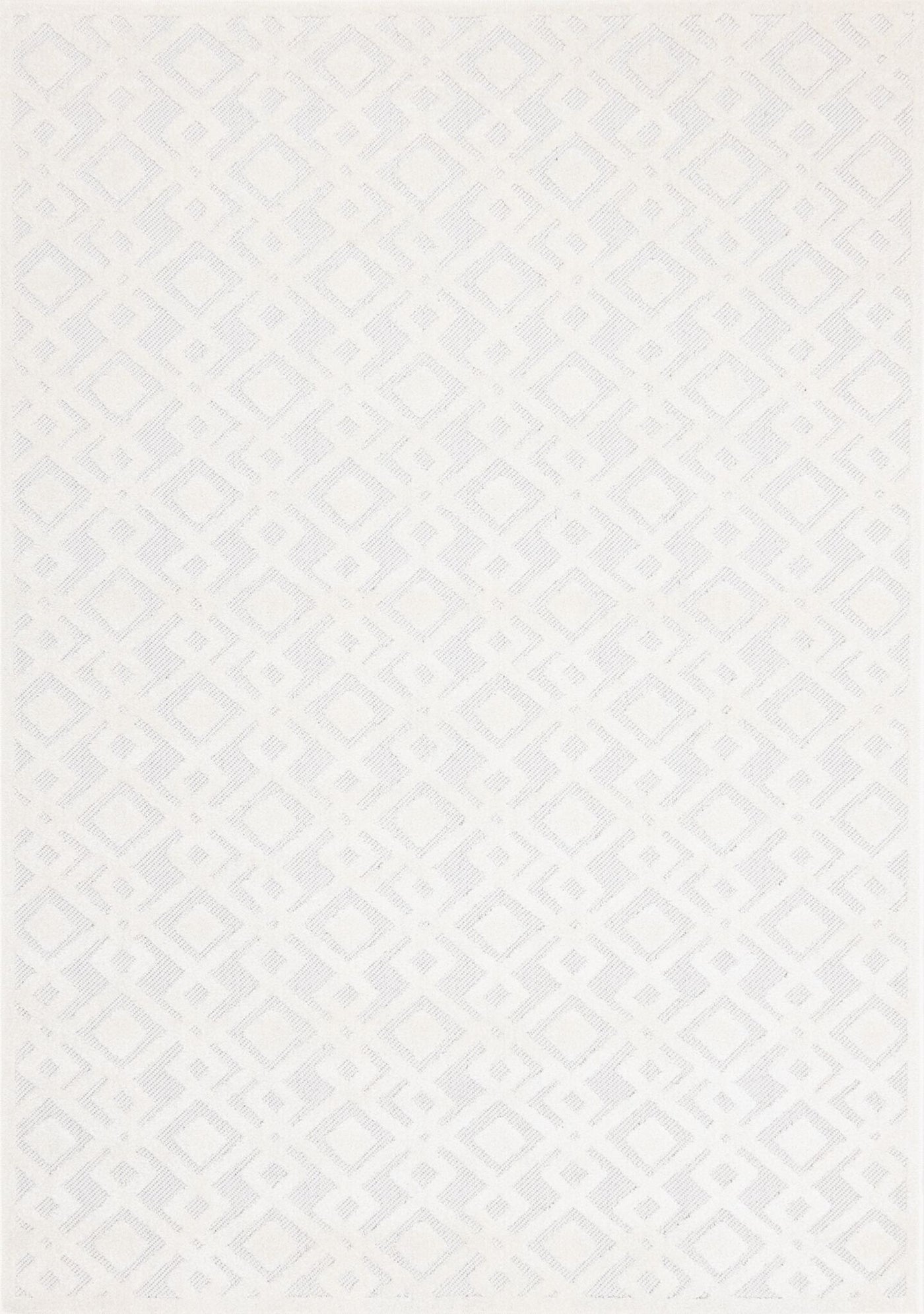 Arctic Echo 6'7" x 9'6" Diamond Area Rug - White