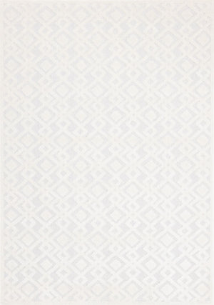 Arctic Echo 6'7" x 9'6" Diamond Area Rug - White