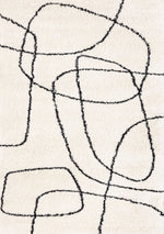 Pace 6'7" x 9'6" Outlinded Shapes Area Rug - Cream, Black