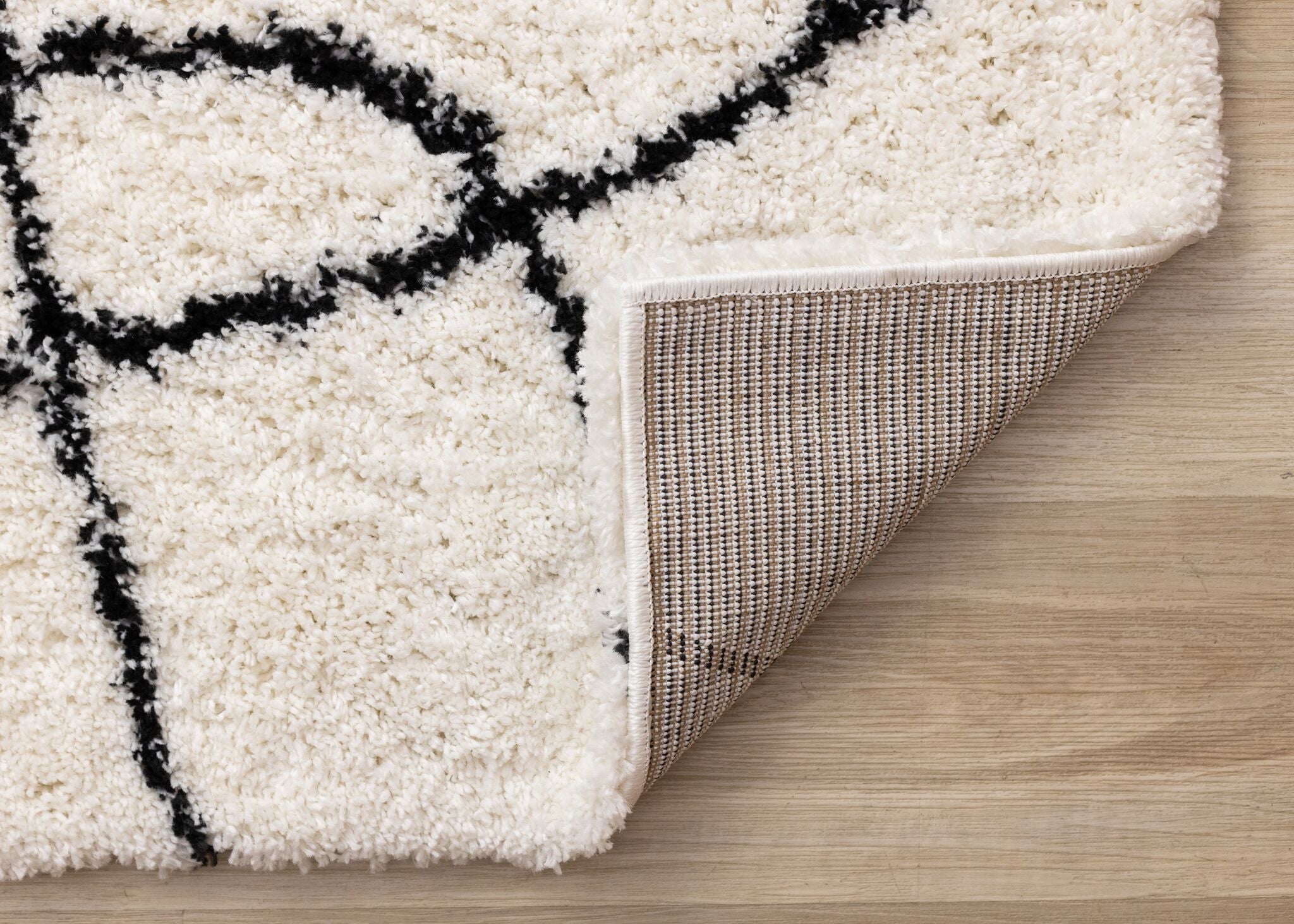 Pace 6'7" x 9'6" Outlinded Shapes Area Rug - Cream, Black