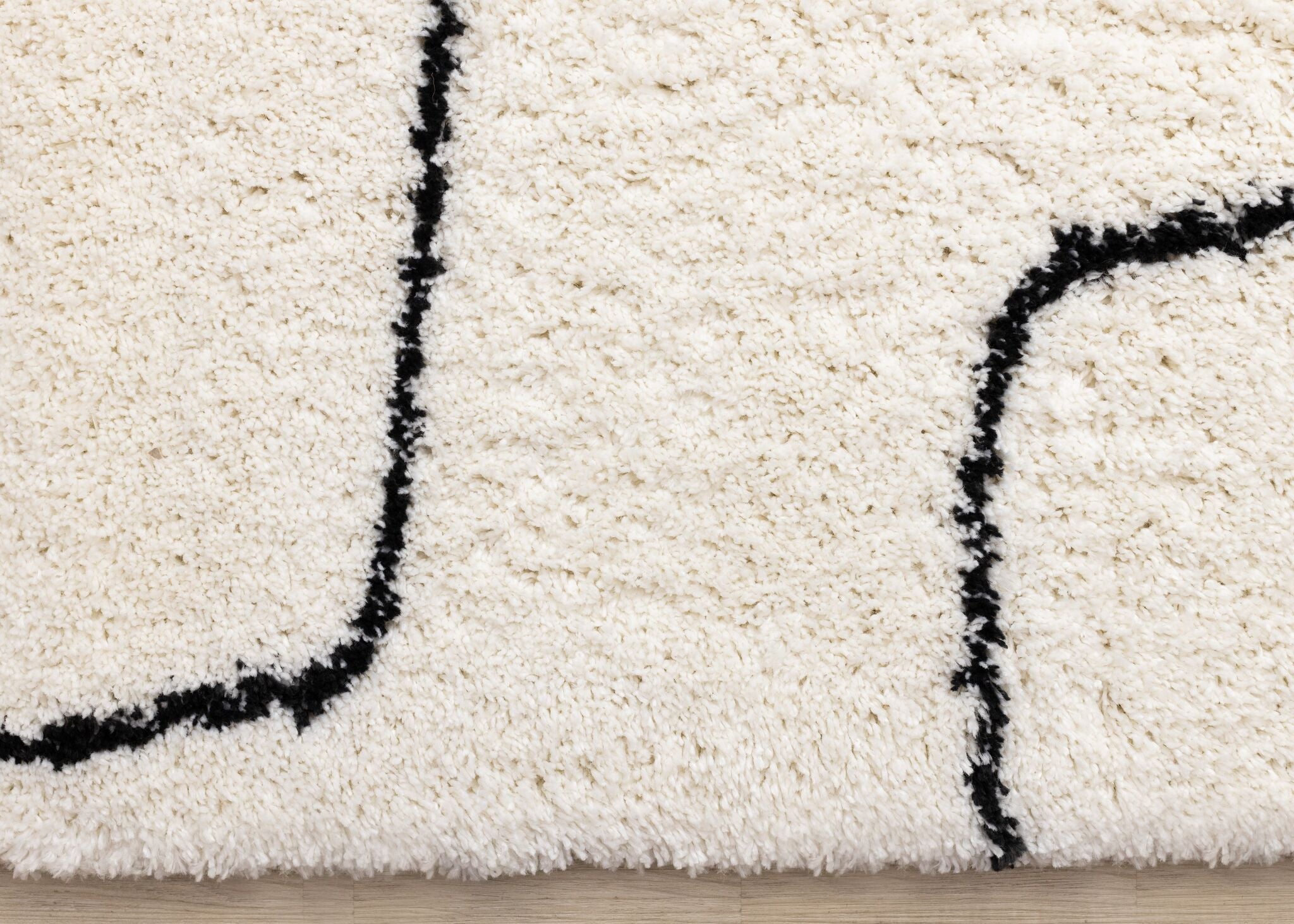 Pace 5'3" x 7'7" Outlinded Shapes Area Rug - Cream, Black