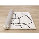 Pace 6'7" x 9'6" Outlinded Shapes Area Rug - Cream, Black