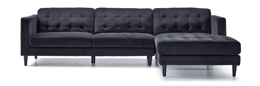 Paragon 2-Piece Sectional with Right-Facing Chaise - Charcoal | Leon's
