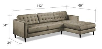Paragon 2-Piece Sectional with Left-Facing Chaise - Taupe